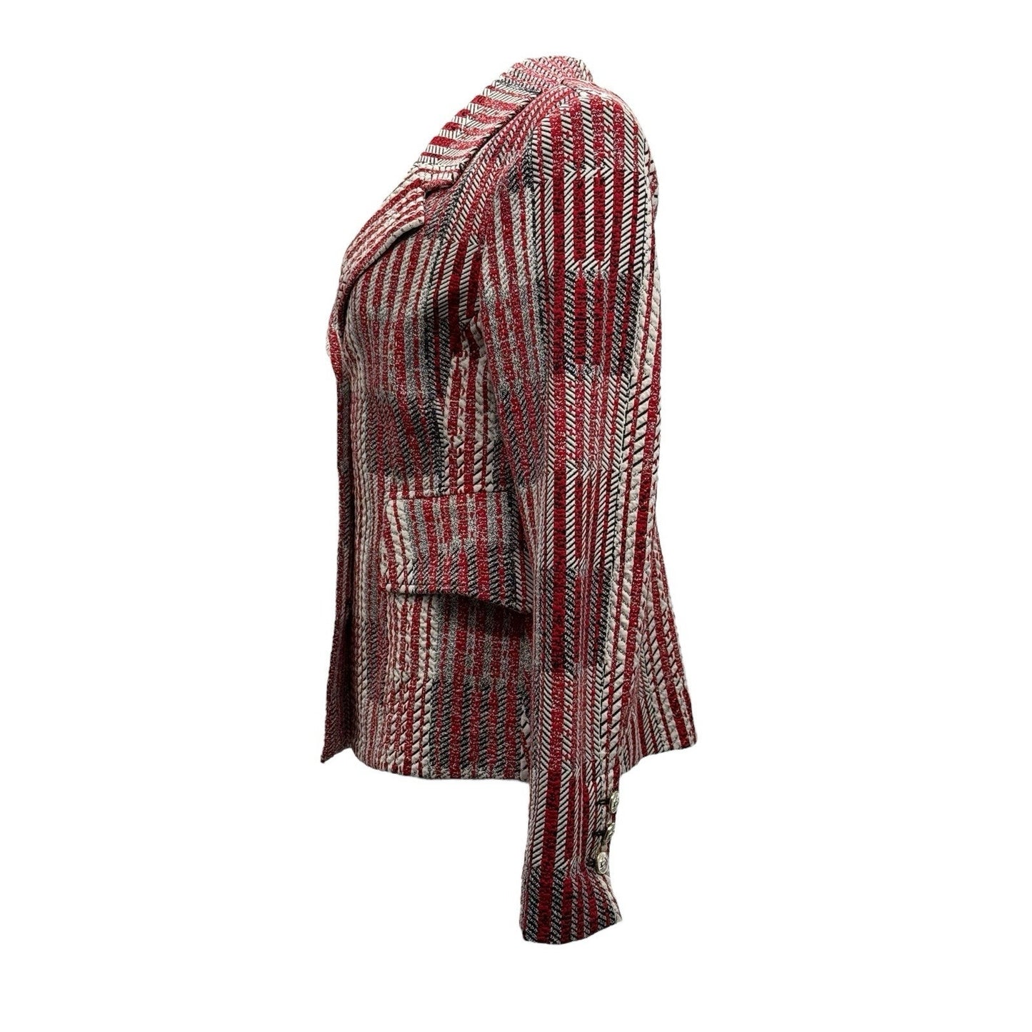 CAbi Patchwork Nautical Anchor Buttons POCKETS 6028 Blazer Jacket Small Career