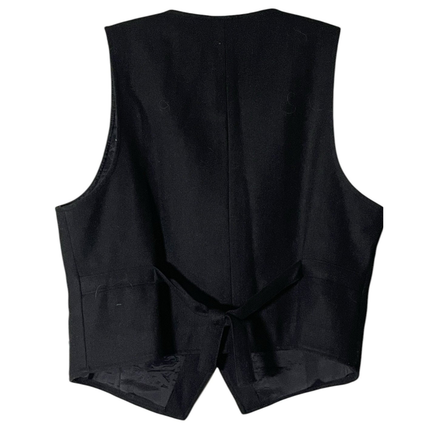 Hunt Club Women Black Embroidered Wool Blend Button Front Vest Western Sz Large