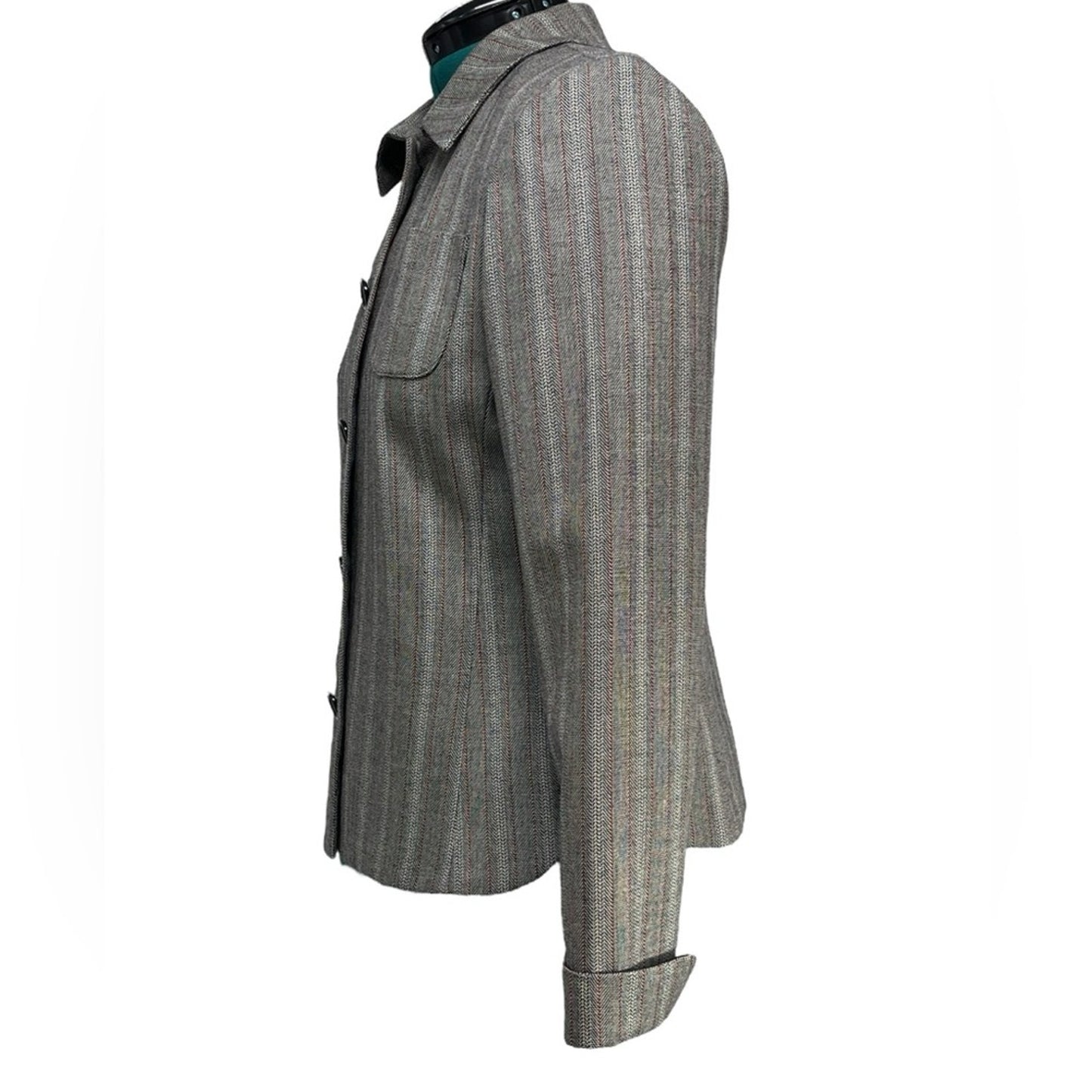 Vintage Harvé Benard Brown Pinstriped Wool Blazer – Size 12
I