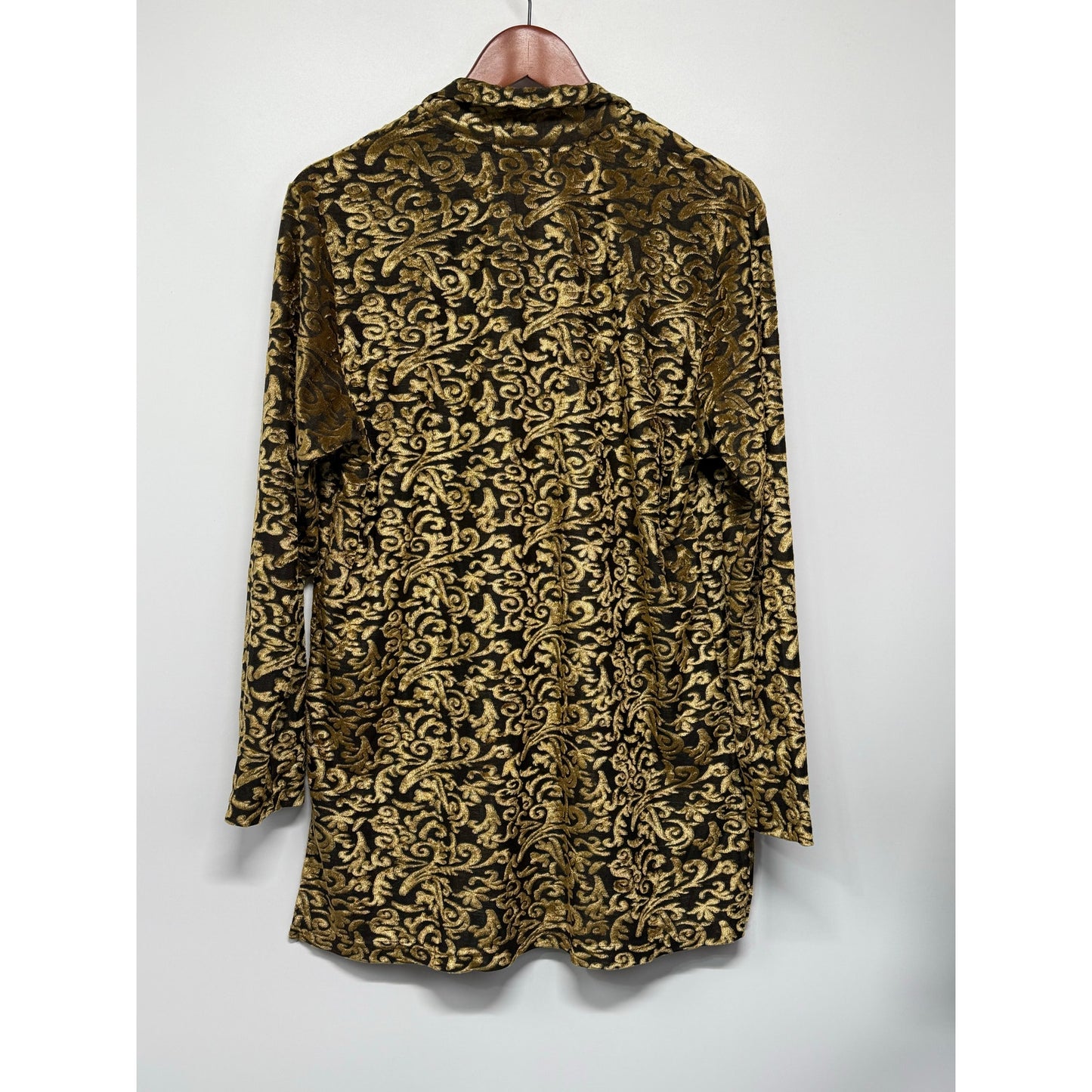 Diane Von Furstenberg Gold Baroque Print Button-Up Shirt – Size L