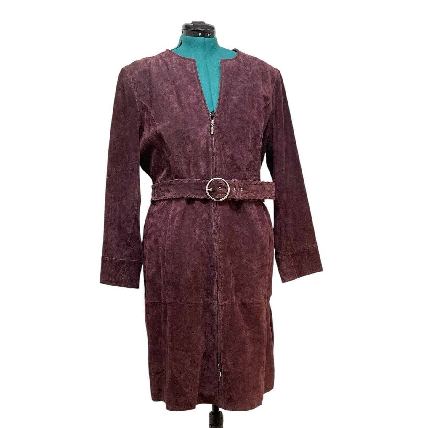Terry Lewis Suede Zip up Coat Dress versatile, outerwear or statement Dress 1X