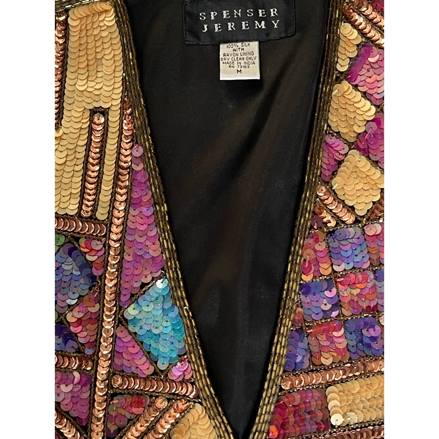 Spenser Jeremy Embellished Silk Vest Women’s Medium NWT Beaded Patchwork Vintage-Inspired