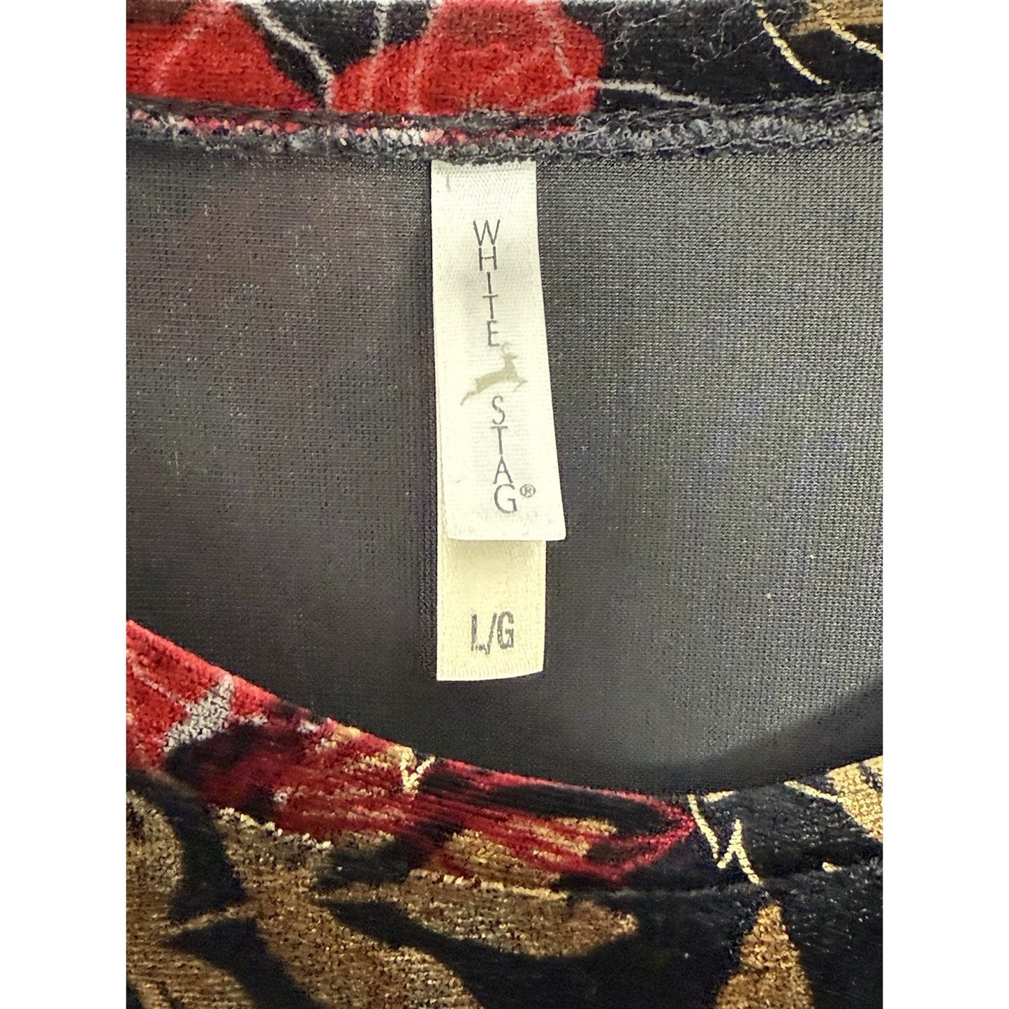 White Stag Metallic Floral Velvet Top – Size Large