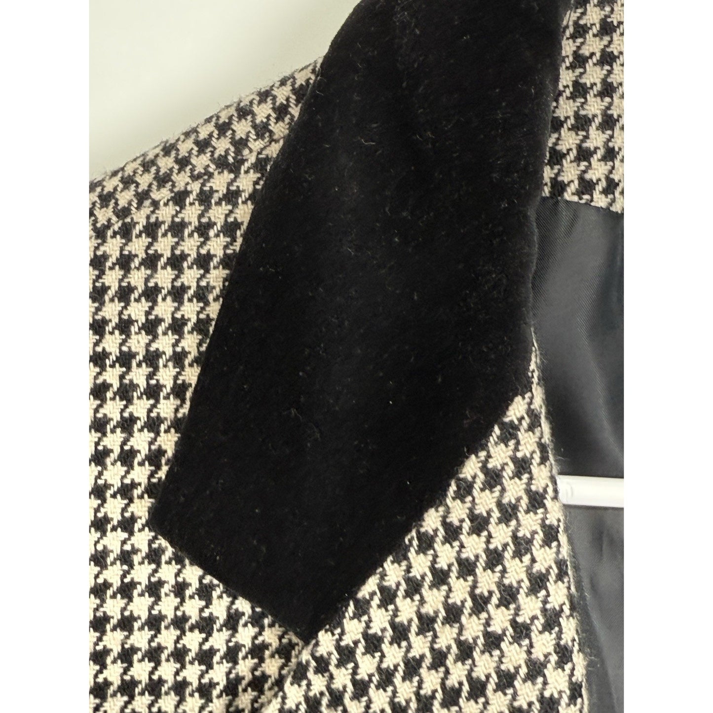 Vintage Women’s Sag Harbor Wool Blend Blazer Jacket Sz 8 Black White Houndstooth