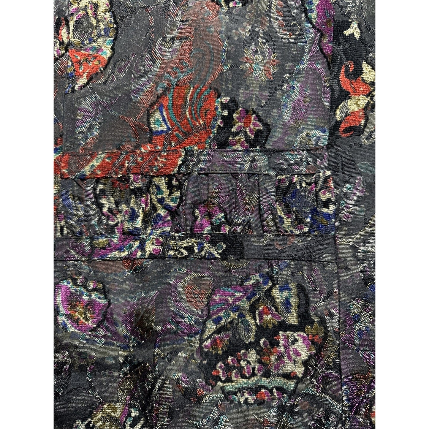 Analogy Women’s Petite Tapestry Brocade Jacket PS Multicolor Paisley Blazer