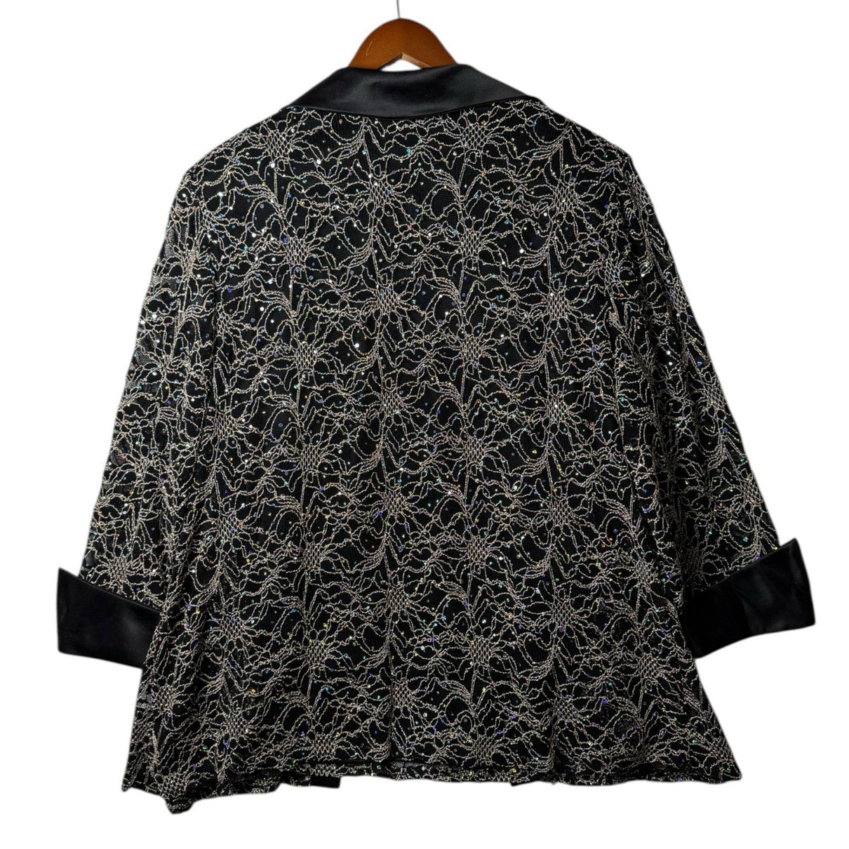 R&M Richards Black Sequin Faux Twinset – Size 20W – Evening Wear