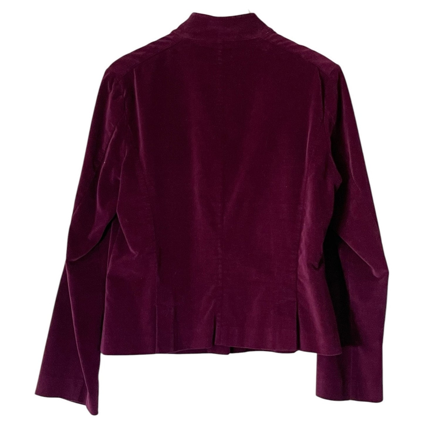 Talbots Plum Velvet Blazer – Size 12 – Mandarin Collar, Peplum Hem
