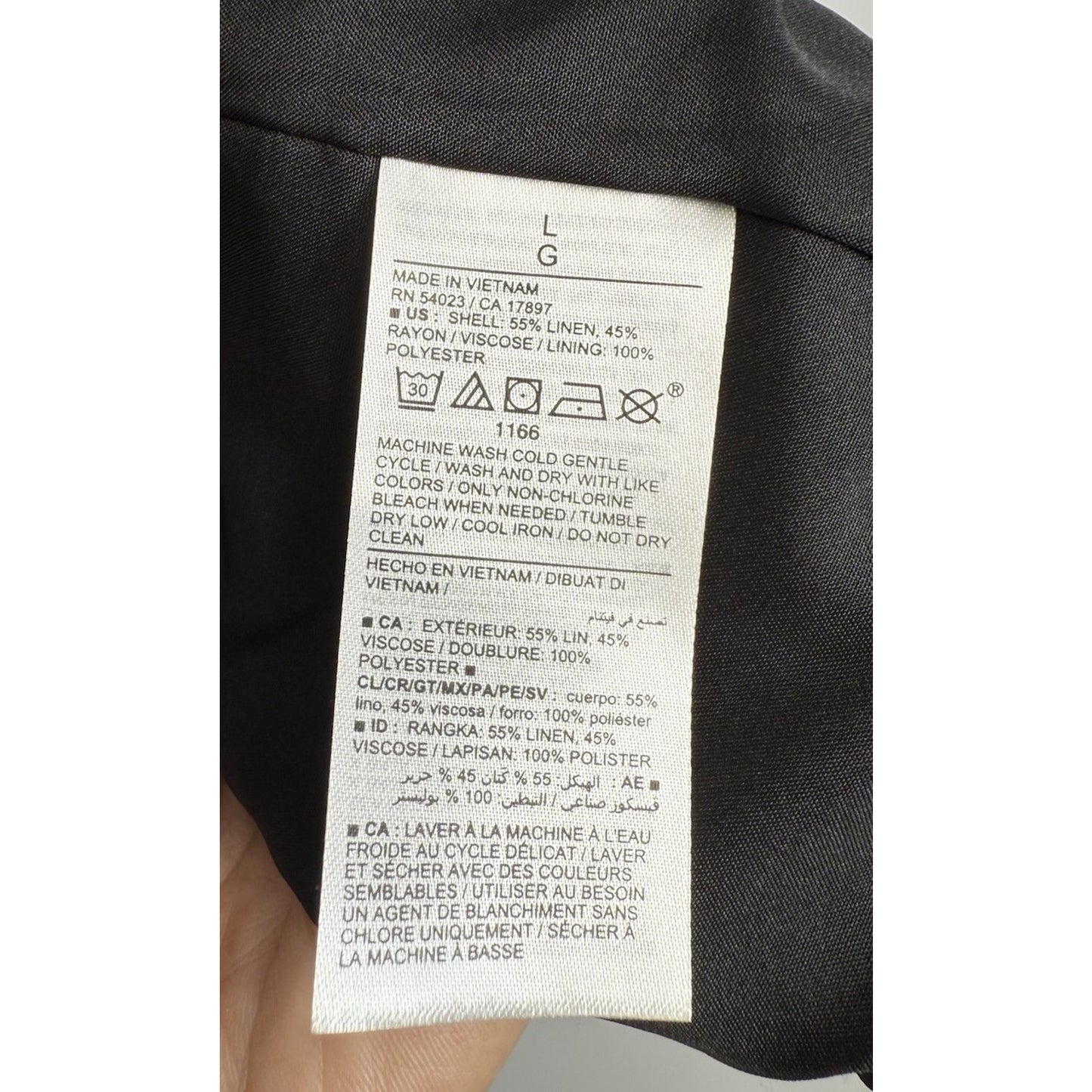 Old Navy Women’s Black Linen Blend Blazer Jacket L Double Breasted Classic Look