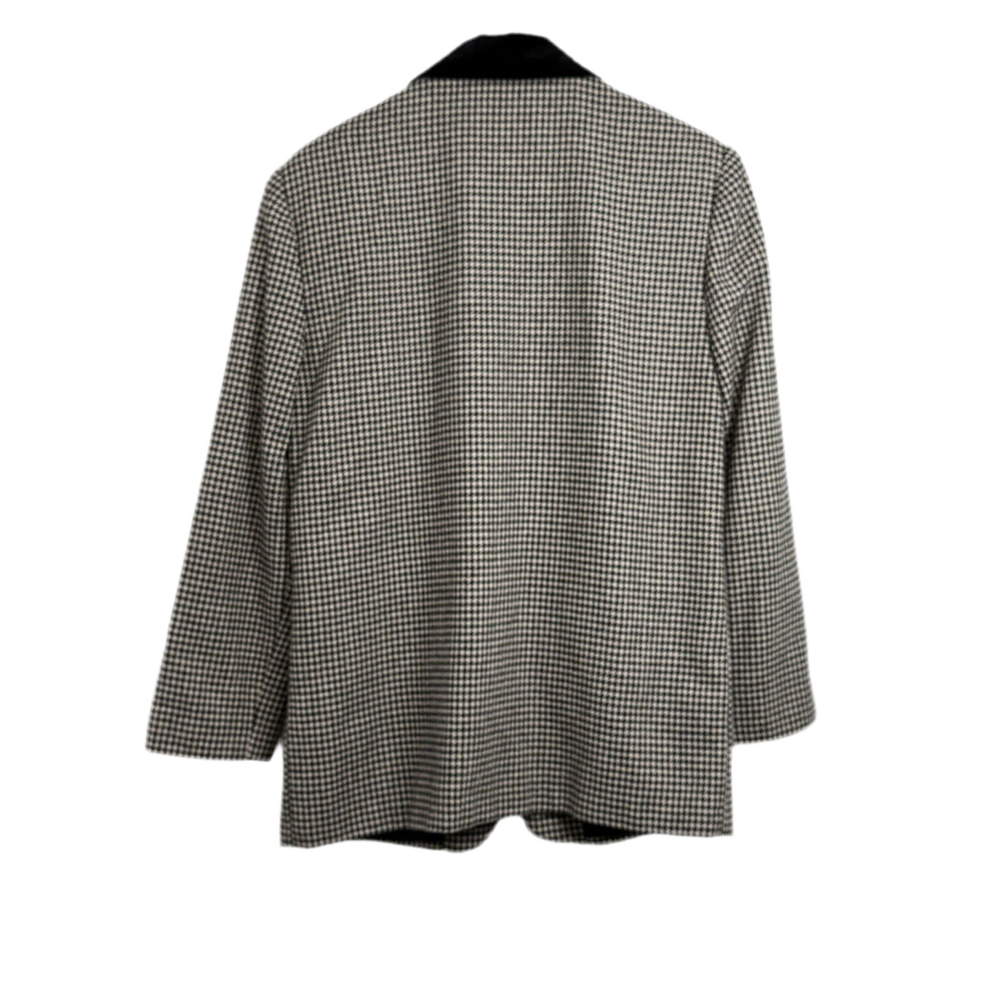 Vintage Women’s Sag Harbor Wool Blend Blazer Jacket Sz 8 Black White Houndstooth