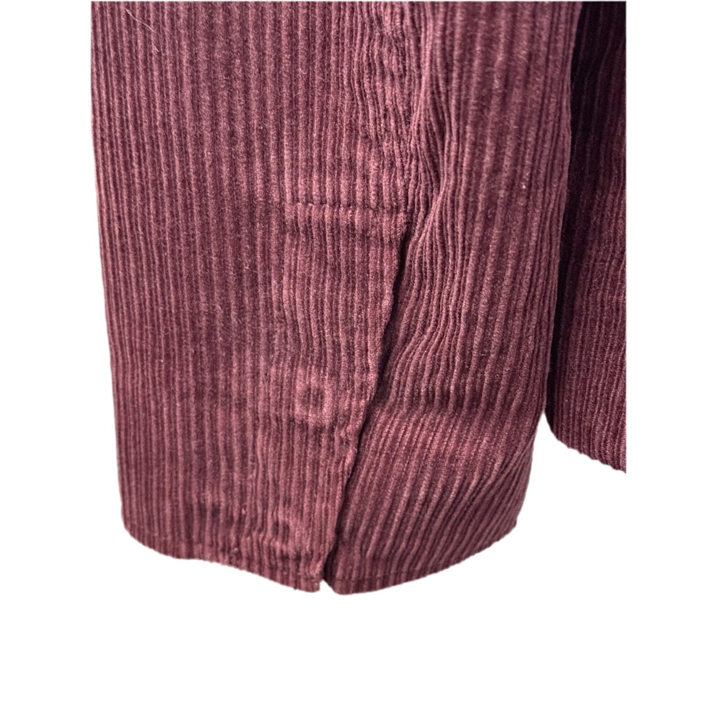 Women Liz Claiborne Corduroy Blazer Jacket Size 10 Burgundy Lined Cotton Casual