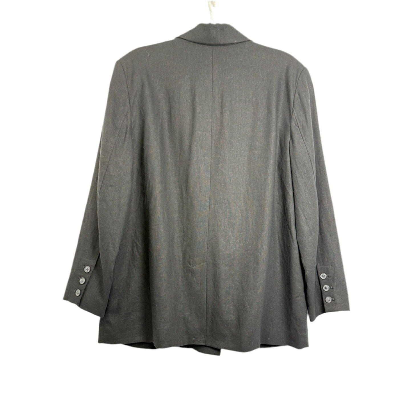 Old Navy Women’s Black Linen Blend Blazer Jacket L Double Breasted Classic Look