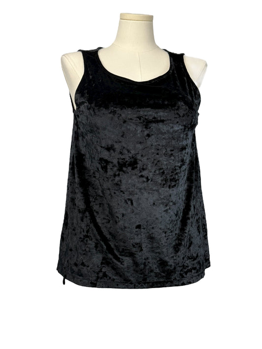 Cynthia Rowley Crushed Velvet Tank Top – Black, Size M