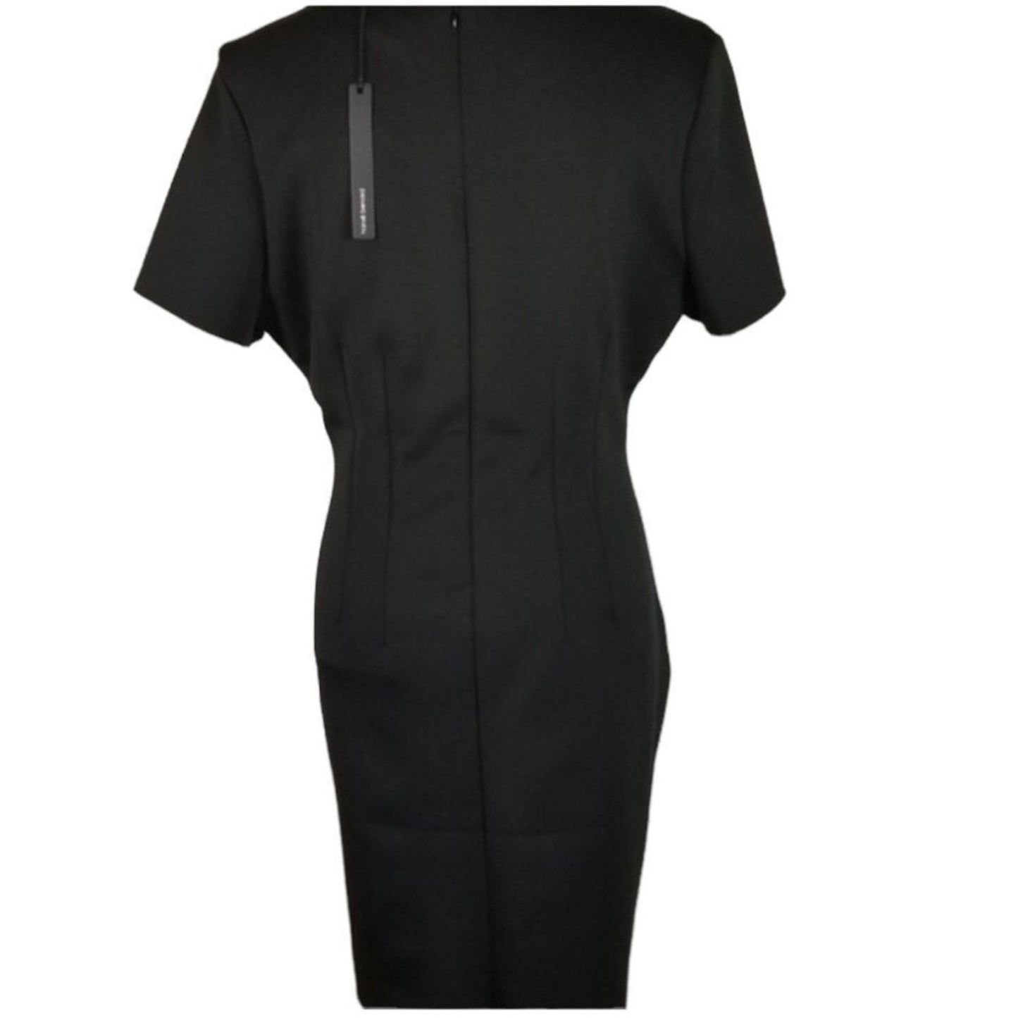 Harve Benard Raw Hem Short Sleeve Women,s Black Dress Size Large