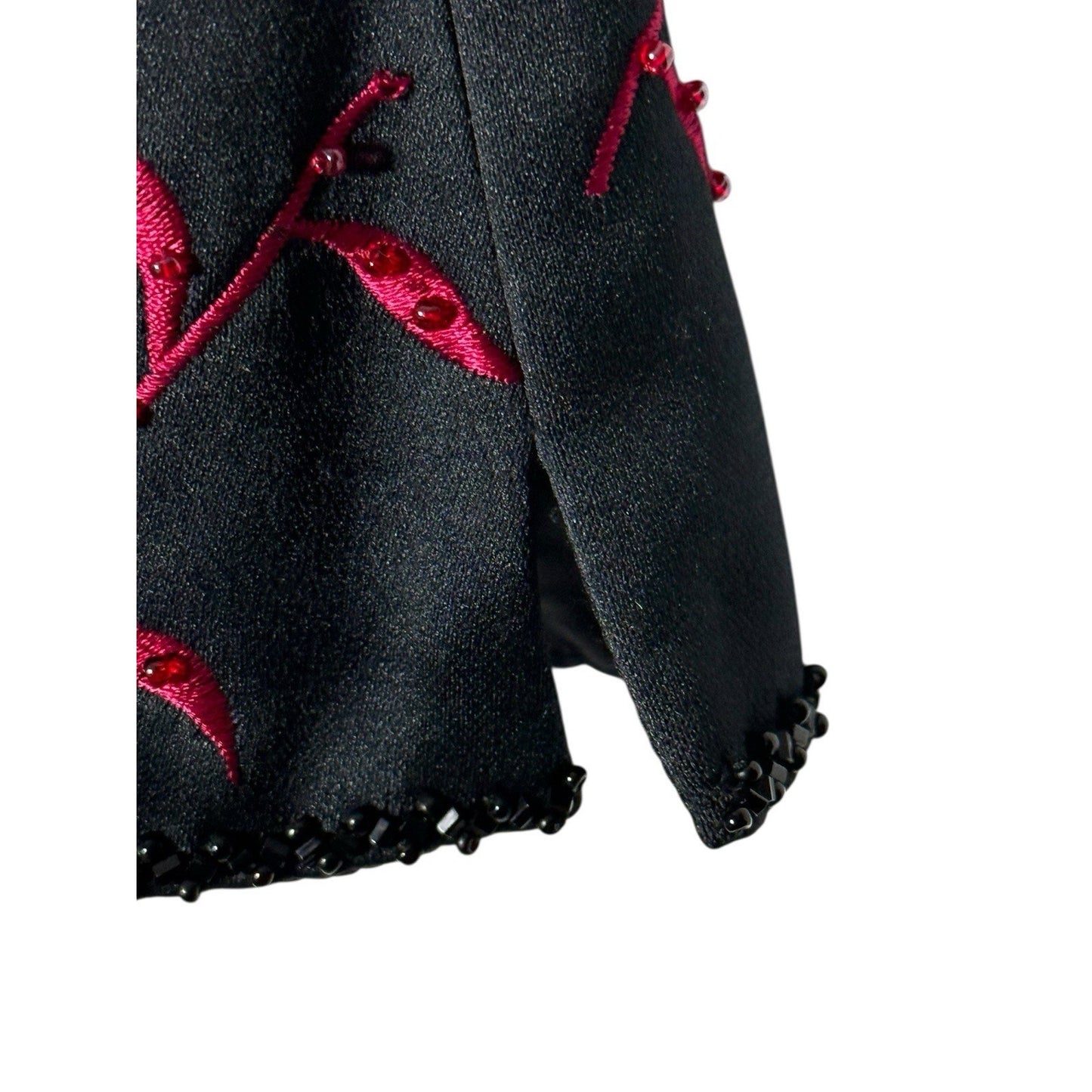 Zola Evening Black Floral Embroidered Sleeveless Top Size 18 Beaded Formal