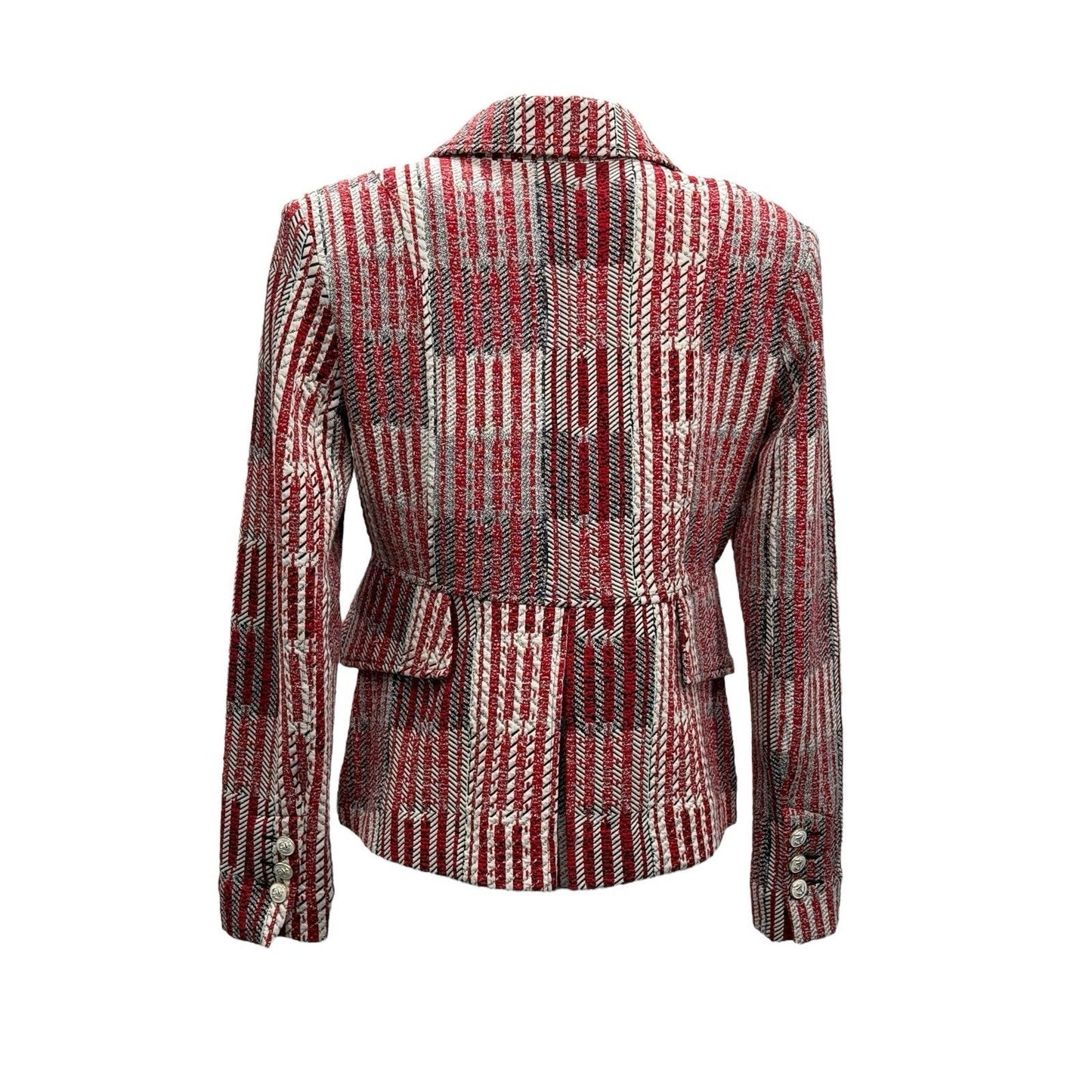 CAbi Patchwork Nautical Anchor Buttons POCKETS 6028 Blazer Jacket Small Career