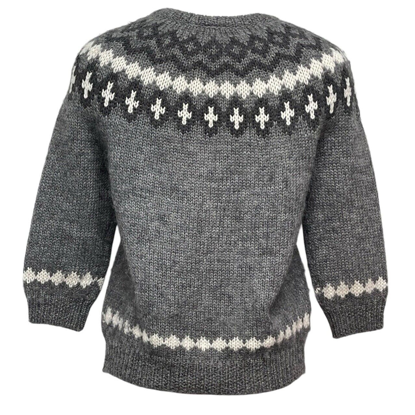 Isaac Mizrahi Wool Mohair Nordic Fair Isle Sweater Gray Women’s Large Winter Pullover