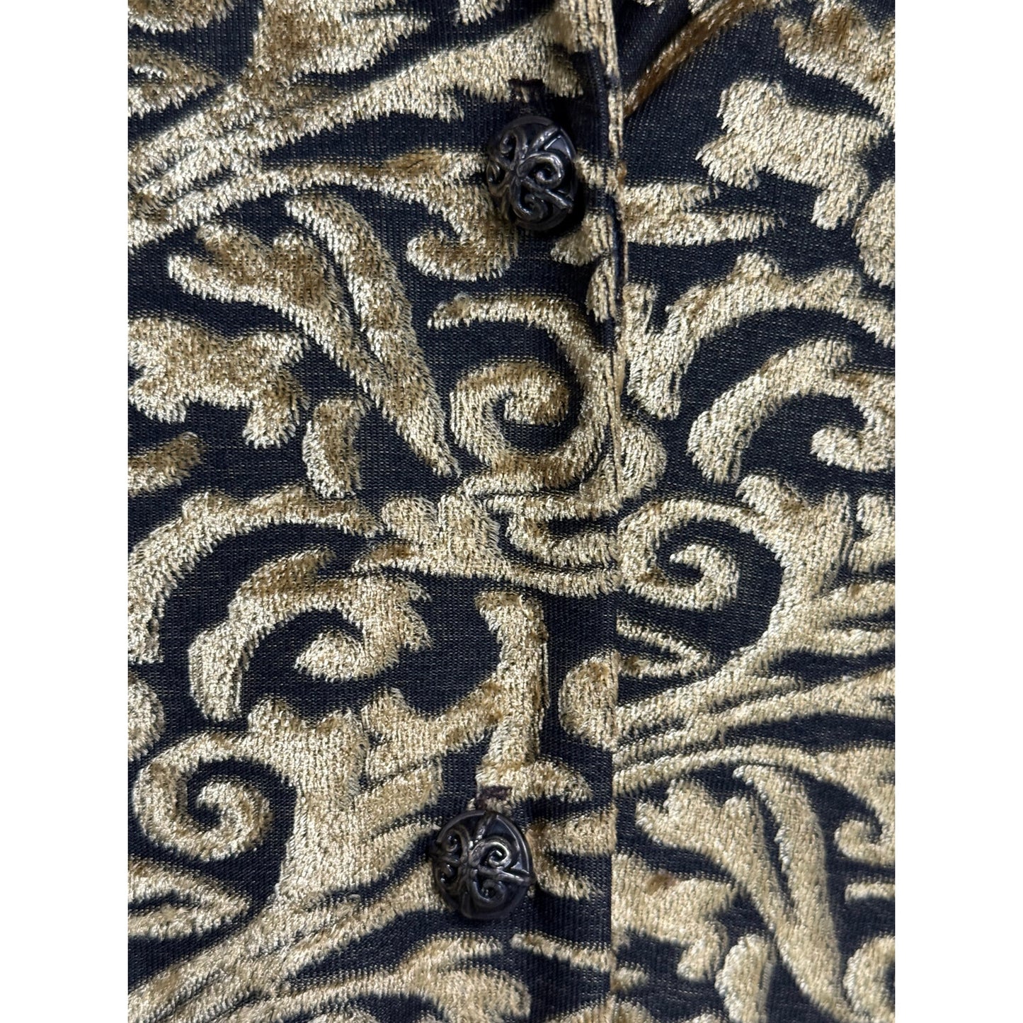 Diane Von Furstenberg Gold Baroque Print Button-Up Shirt – Size L