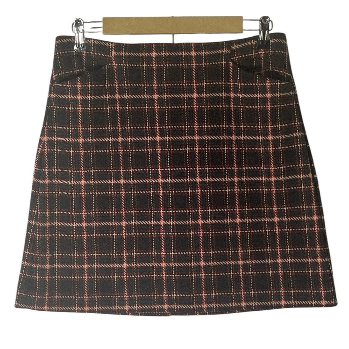 LOFT Outlet Plaid Skirt with Pockets – Size 6P – Dark Academia Style