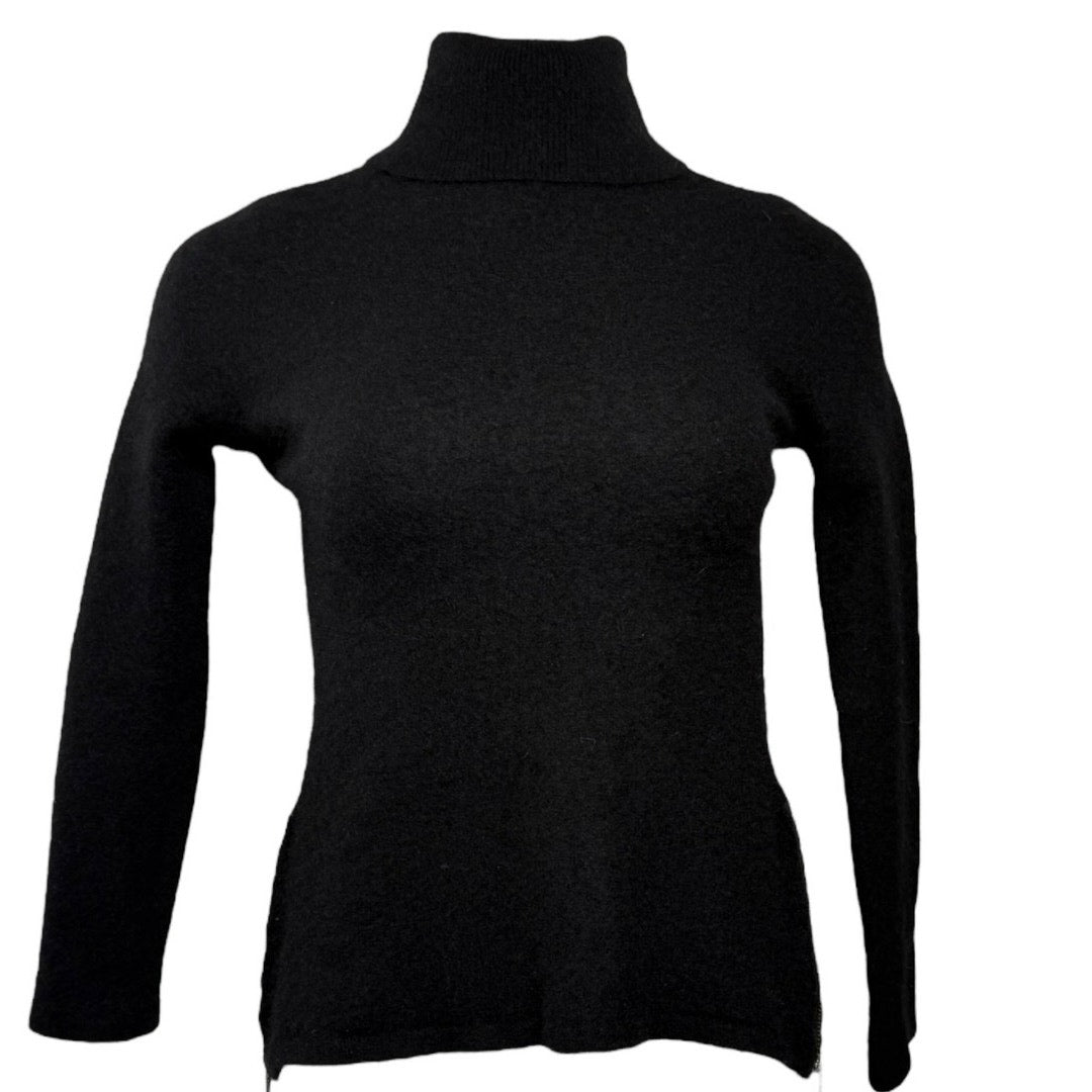 Saks Fifth Avenue 100% Cashmere Black Turtleneck Sweater – Size M