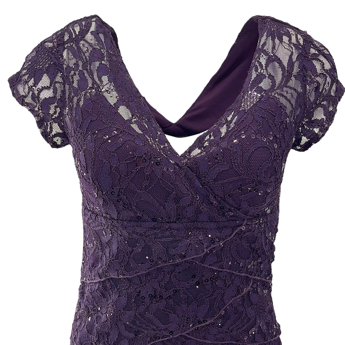 Scarlett Nite Eggplant Lace Cocktail Dress – Size 6 Holiday Party Style