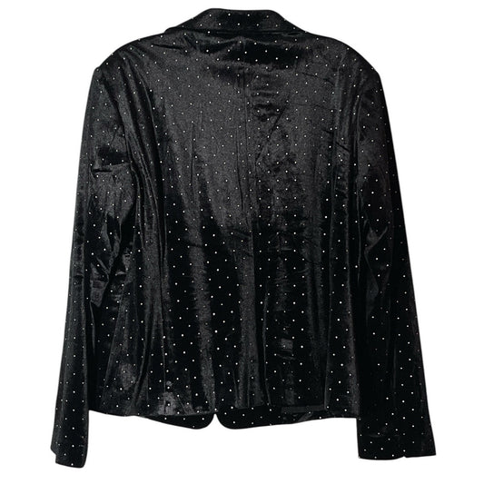 Philosophy Republic Clothing Women’s Black Velvet Rhinestone Blazer Size 12