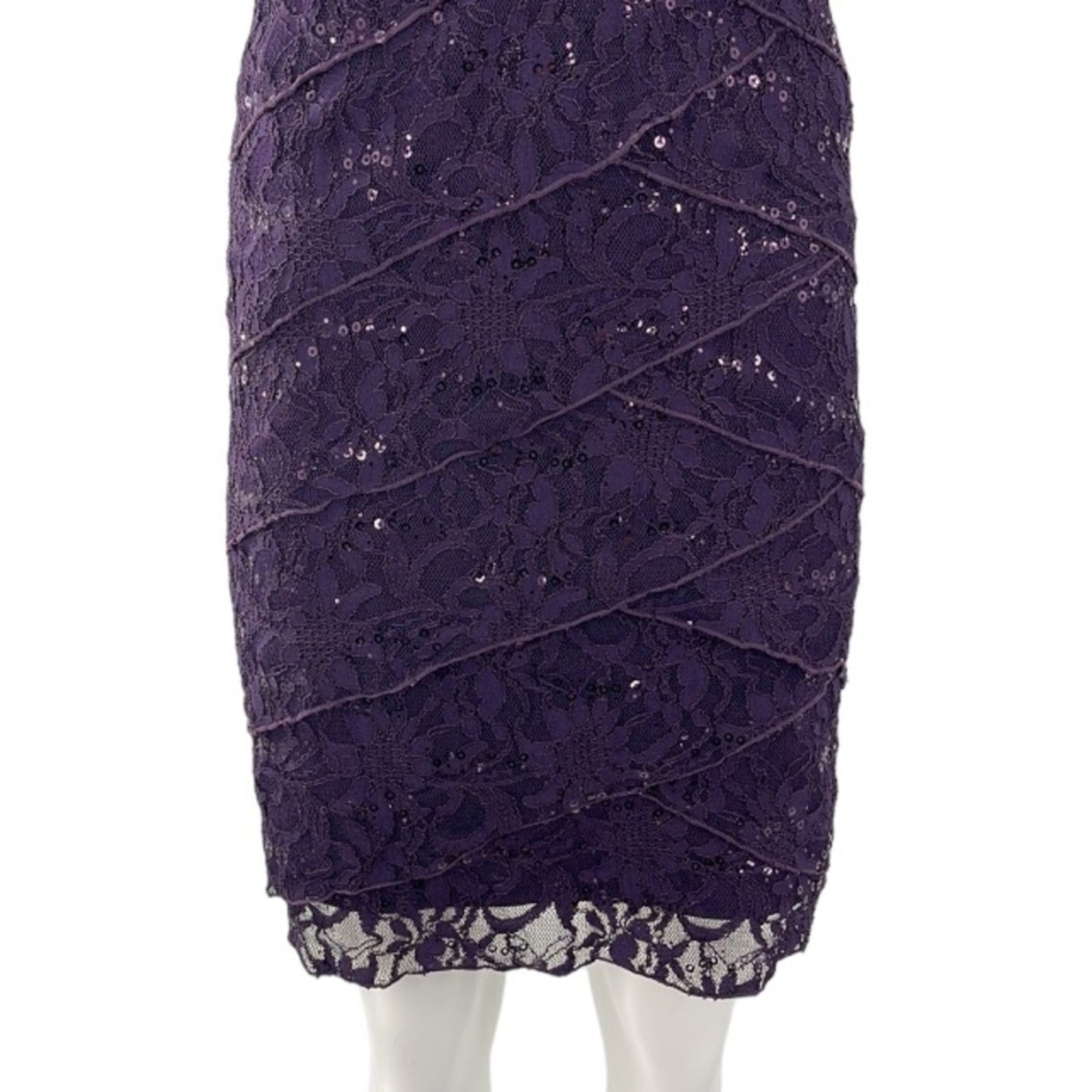 Scarlett Nite Eggplant Lace Cocktail Dress – Size 6 Holiday Party Style
