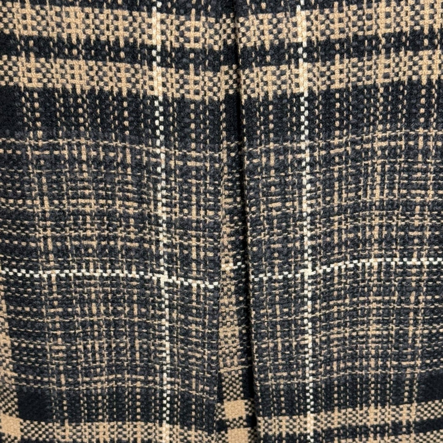 Ann Taylor Wool-Blend Plaid Skirt – Black & Camel, Size 6