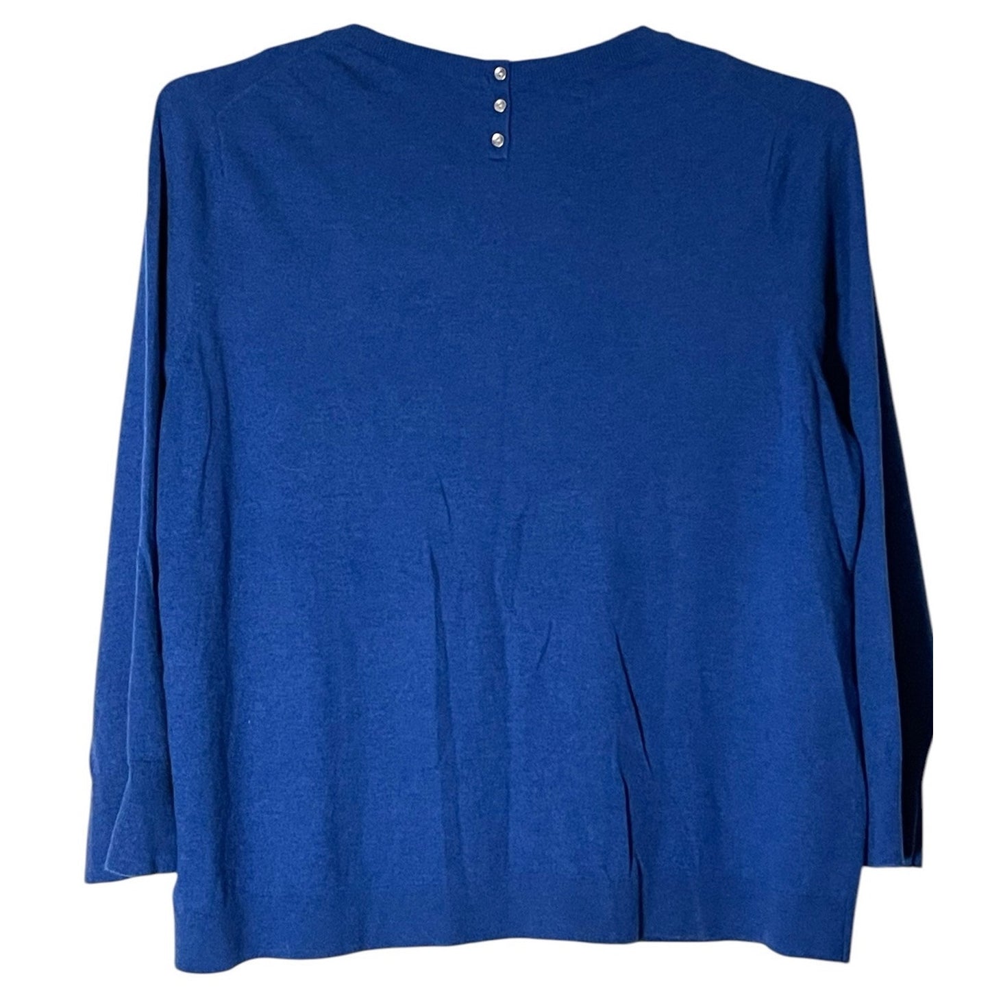 Talbots Women’s Blue Knit Pullover Sweater – Lambswool Blend, Size 3X