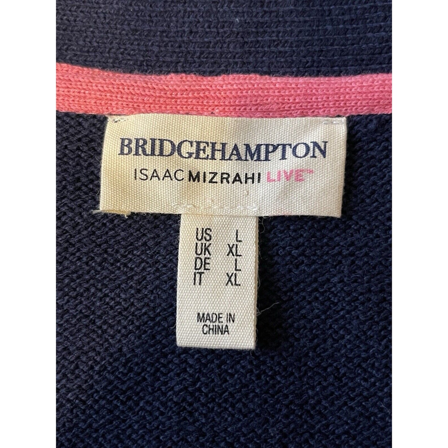 Isaac Mizrahi Live! Women Trim Button Front Cardigan Jacket Sz Large Blue