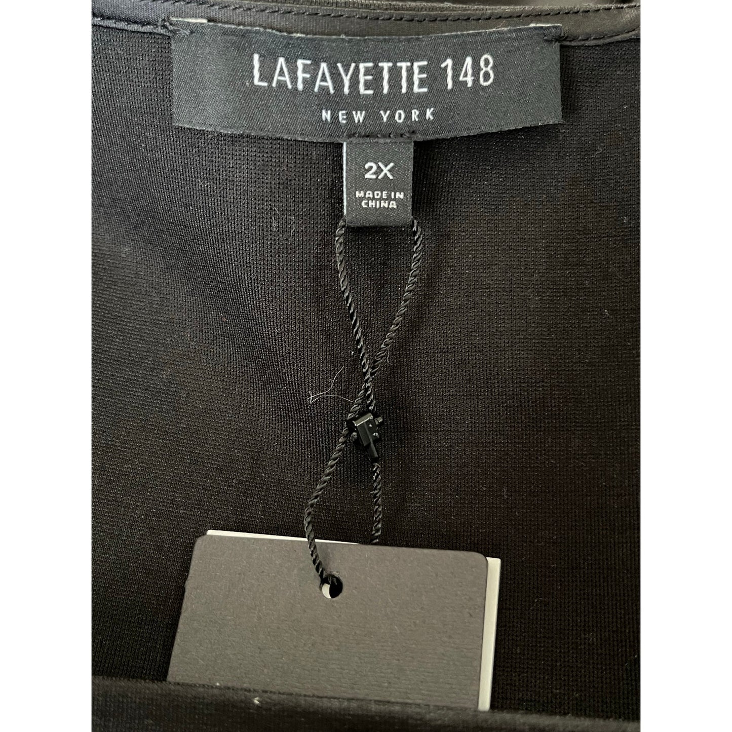 Lafayette 148 Black Shift Dress Women’s Plus Size 2X, 3/4 Sleeves NWT Minimalist
