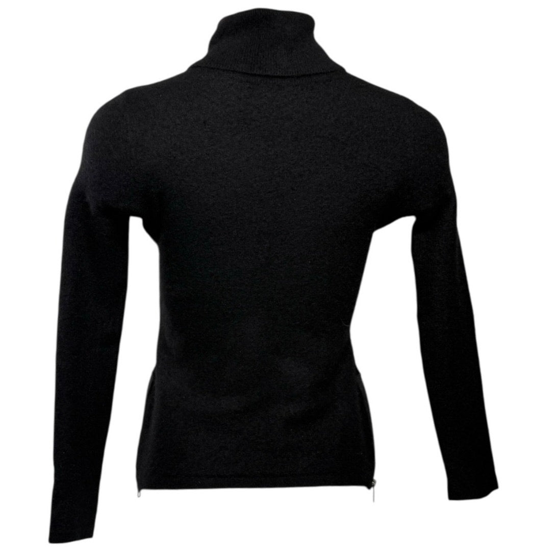 Saks Fifth Avenue 100% Cashmere Black Turtleneck Sweater – Size M