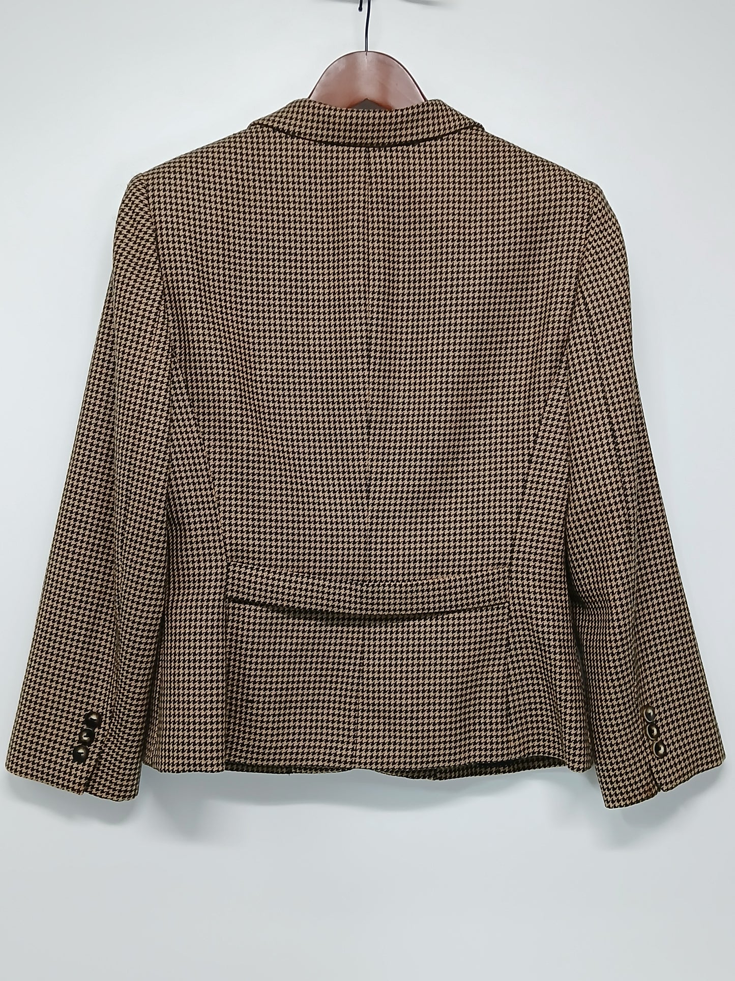Liz Claiborne Collection 100% Wool Plaid Jacket Sz 8 Made in USA Classic Check Blazer