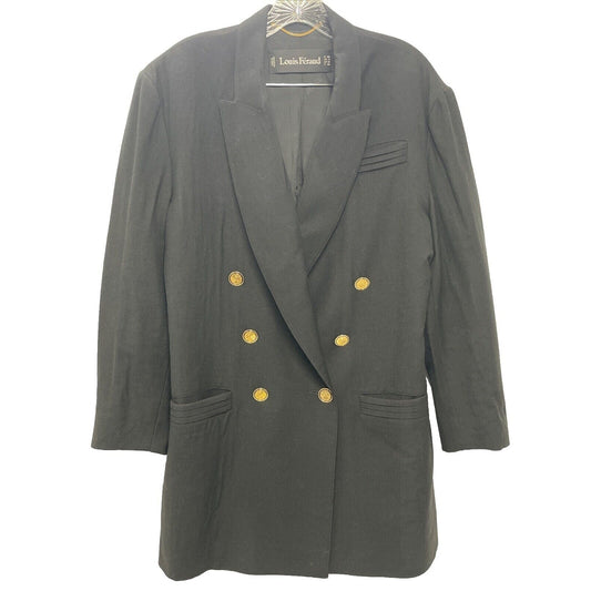 Louis Feraud Womens Double Breasted Wool Fully Lined Vintage Jacket Blazer Sz 8