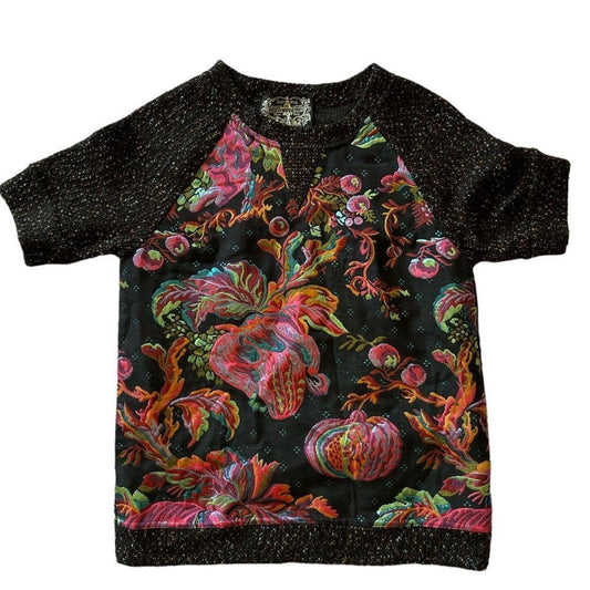 James Coviello for Anthropologie Metallic Brocade Knit Blouse – Size Small