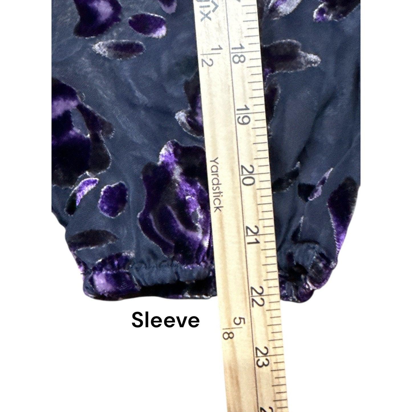 Faded Glory Sheer Navy Purple Velvet Burnout Top Sz XXL Fairy Boho