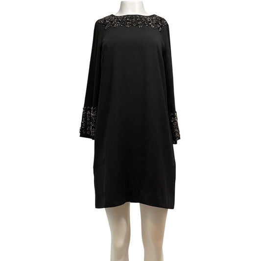 J Crew NWT Woman's Size 0 Embellished Classic Black Shift Dress