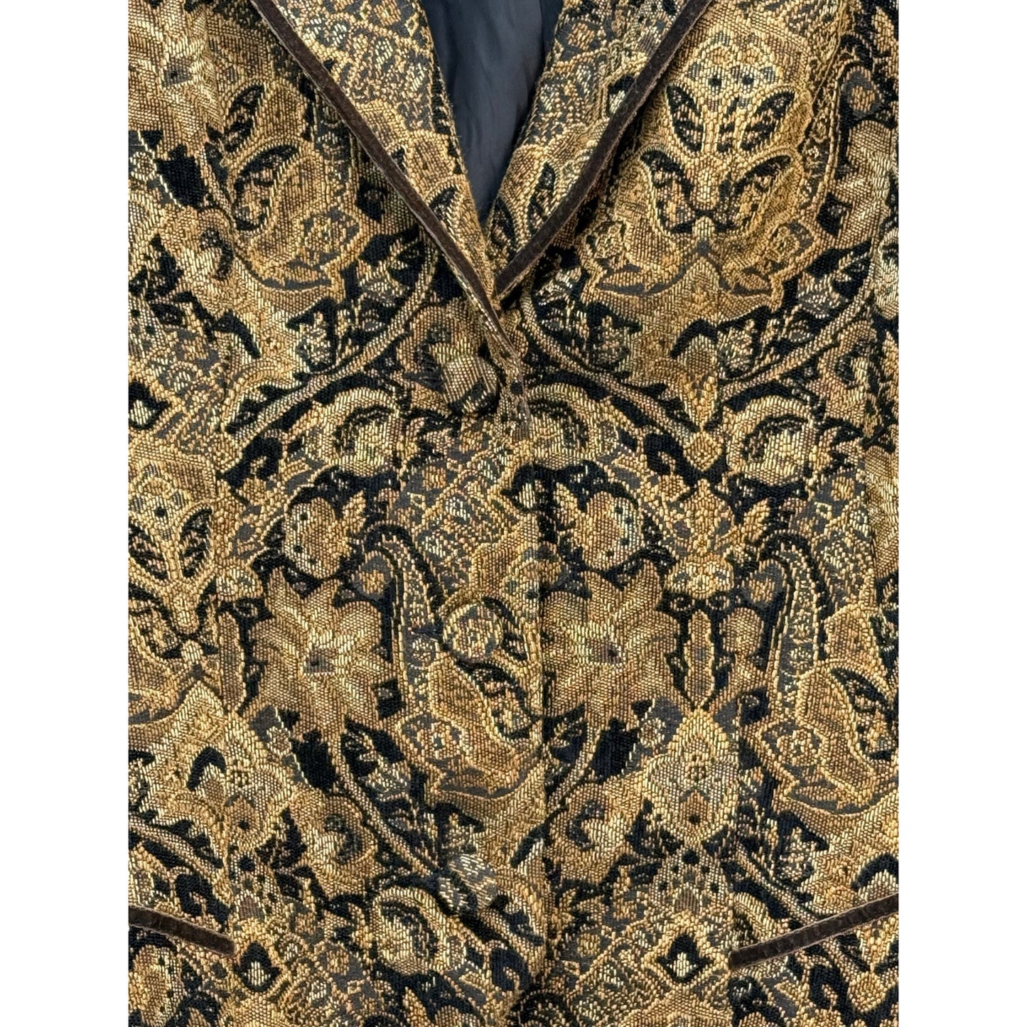 ERIN LONDON Women’s Gold & Black Brocade Baroque Floral Blazer Jacket S