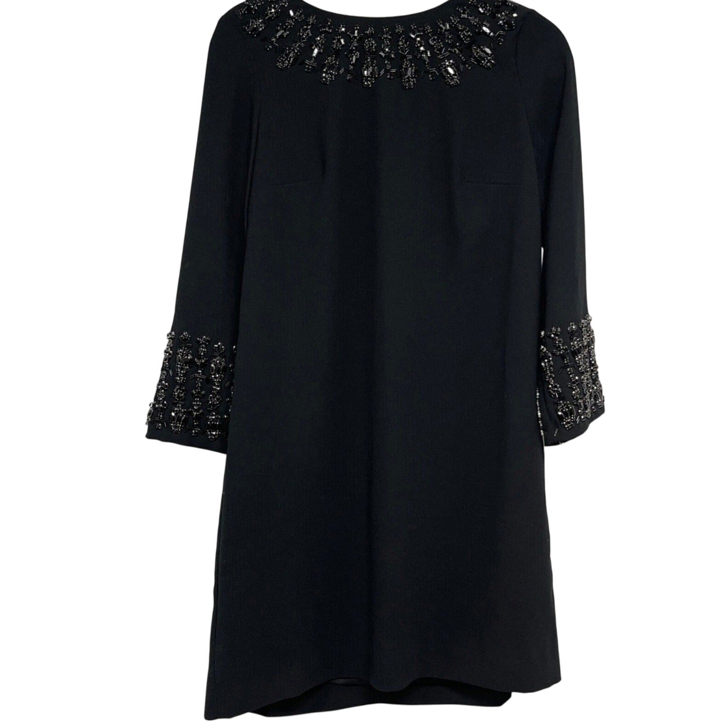 J Crew NWT Woman's Size 0 Embellished Classic Black Shift Dress