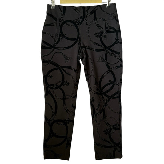 Black Juliet Flocked Velvet Chain Print Pull On Ankle Pants – Chico’s Size 0