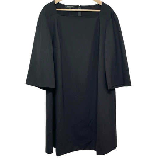 Lafayette 148 Black Shift Dress Women’s Plus Size 2X, 3/4 Sleeves NWT Minimalist