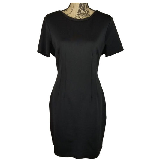 Harve Benard  Raw Hem  Short Sleeve Women,s  Black Dress Size Large