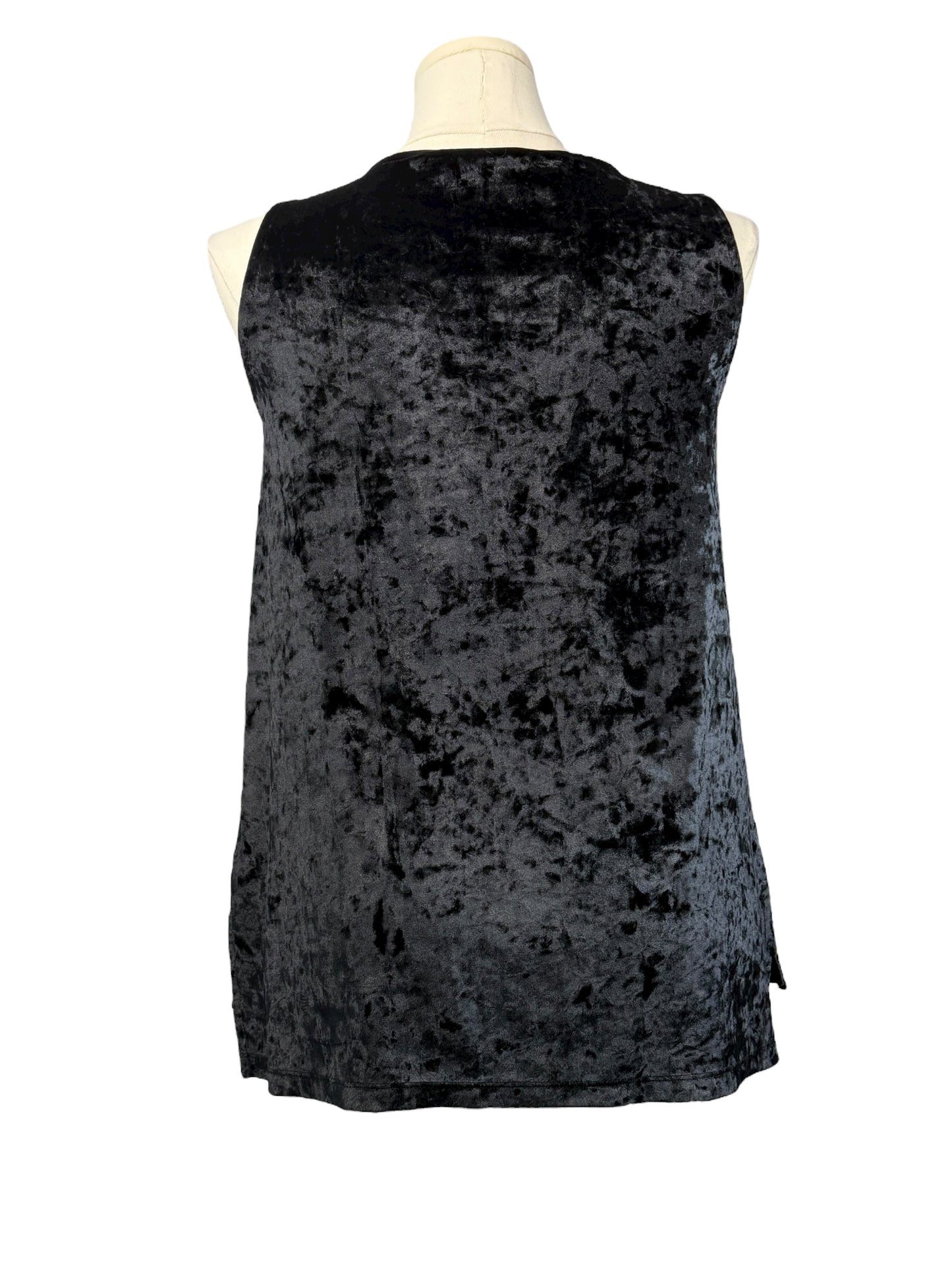 Cynthia Rowley Crushed Velvet Tank Top – Black, Size M