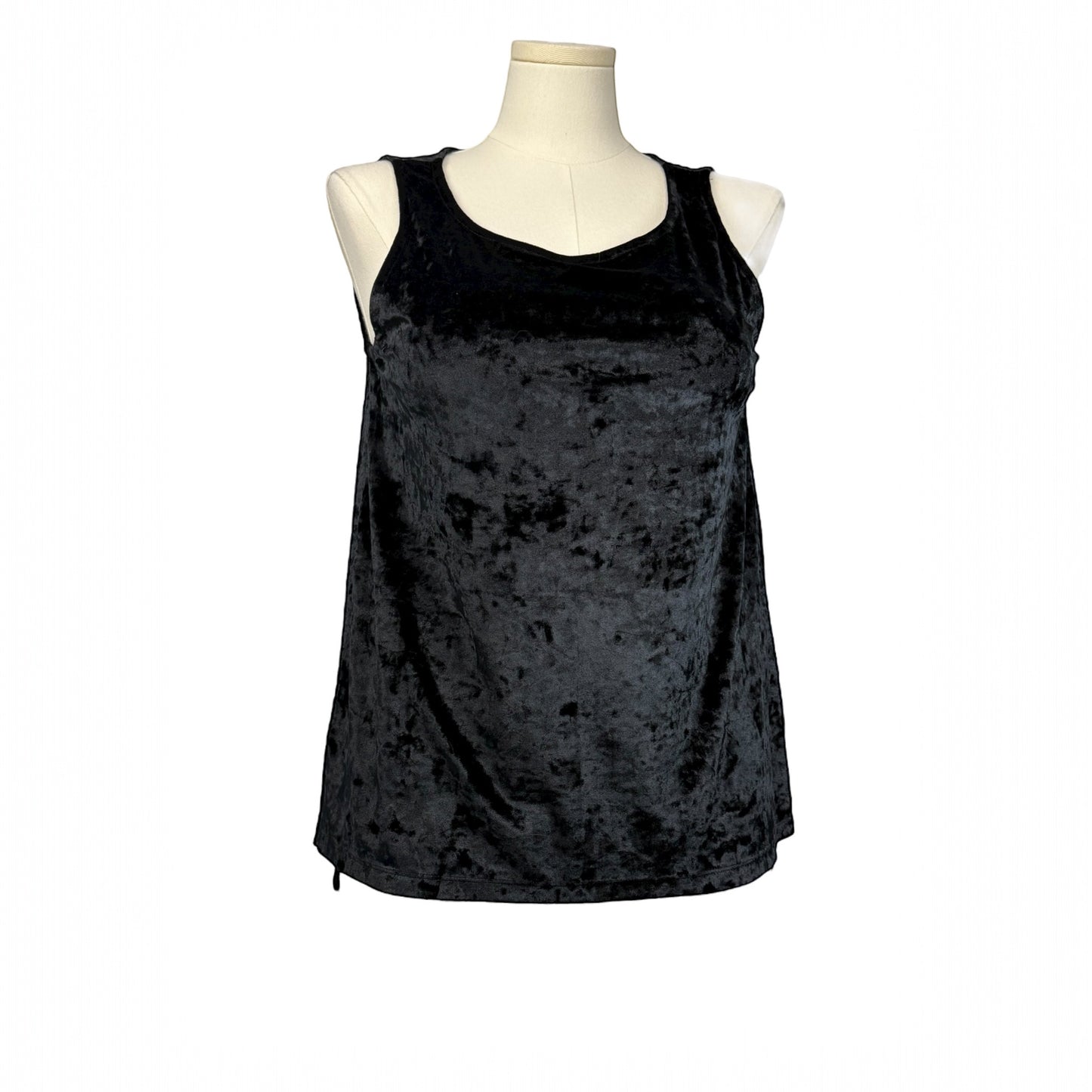 Cynthia Rowley Crushed Velvet Tank Top – Black, Size M