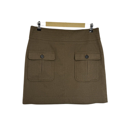 Ann Taylor LOFT Women’s Size 10 Brown Mini Skirt Front Pockets Lined Back Zip