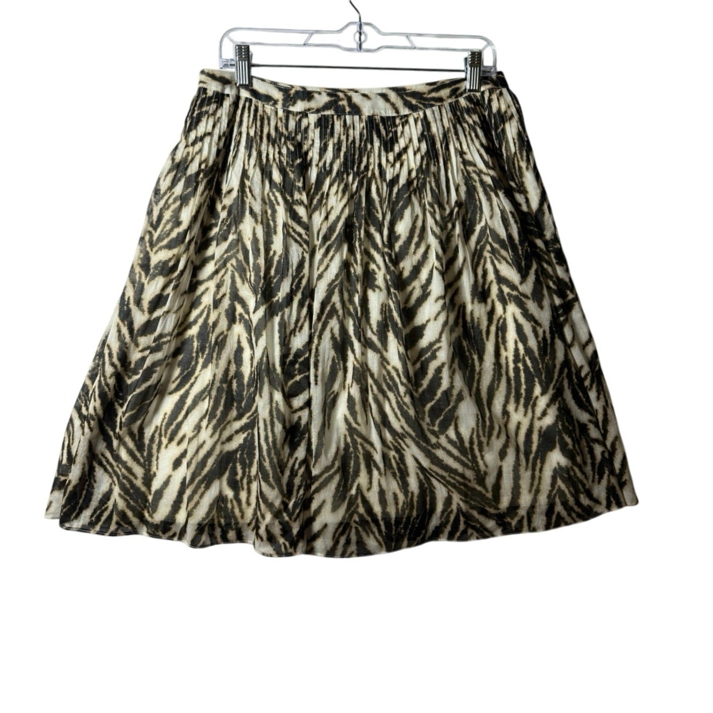 Talbots Petite Animal Print Cotton A-Line Skirt Size 10P