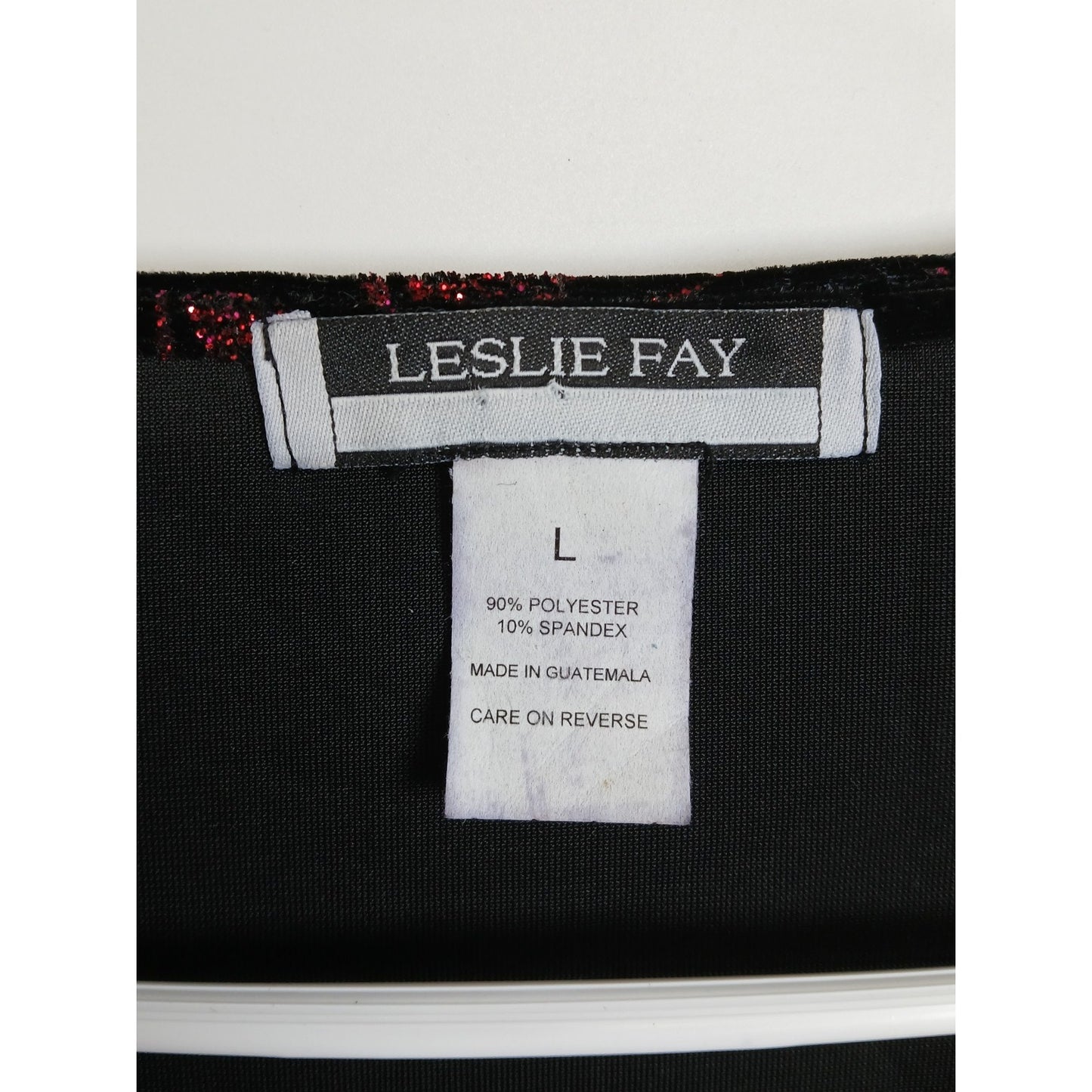 Vintage Leslie Fay Black Velvet Glitter Floral Long Sleeve Cowl Neck Top Sz L