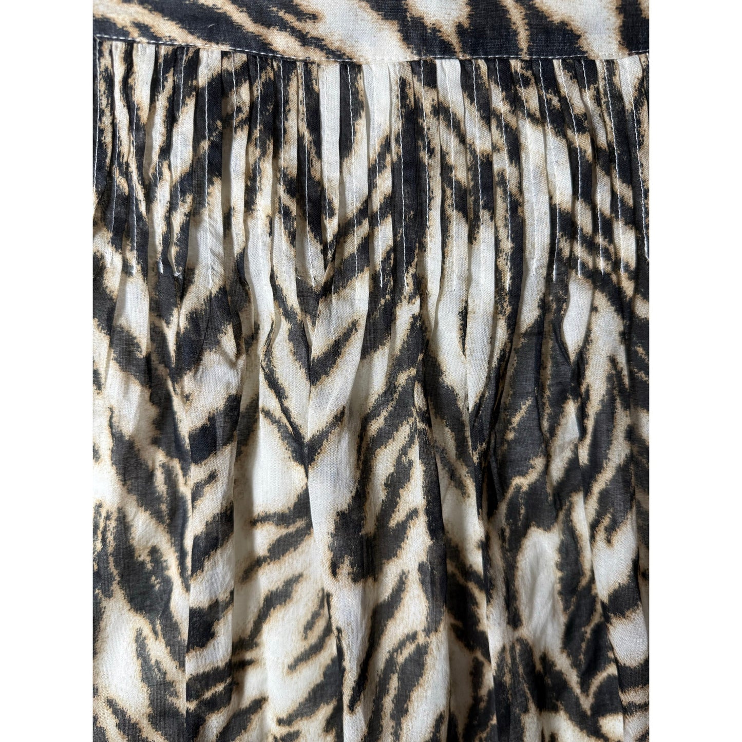 Talbots Petite Animal Print Cotton A-Line Skirt Size 10P