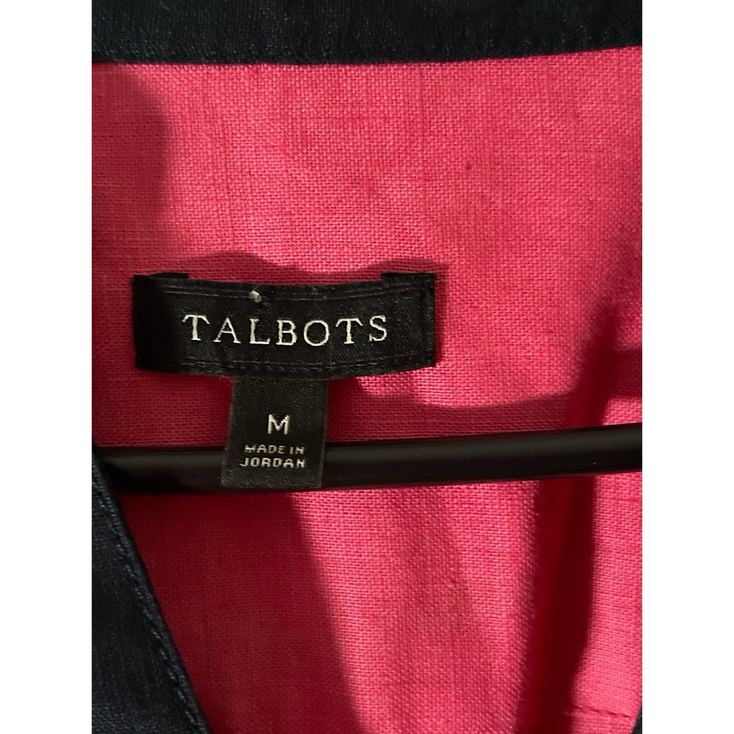 Talbots Nautical Tunic Top 100% Linen Womens Size Medium Pink 3/4 Sleeve