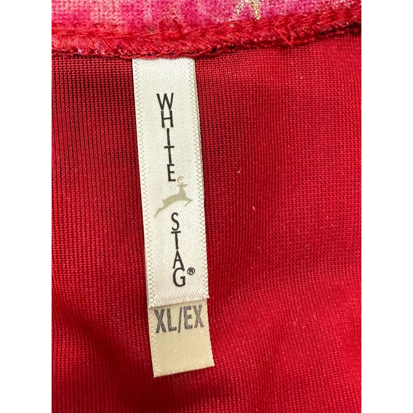 White Stag Shirt Women's Sz X-Large Red Velvet Floral