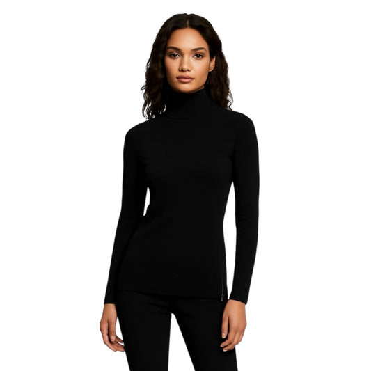 Saks Fifth Avenue 100% Cashmere Black Turtleneck Sweater – Size M